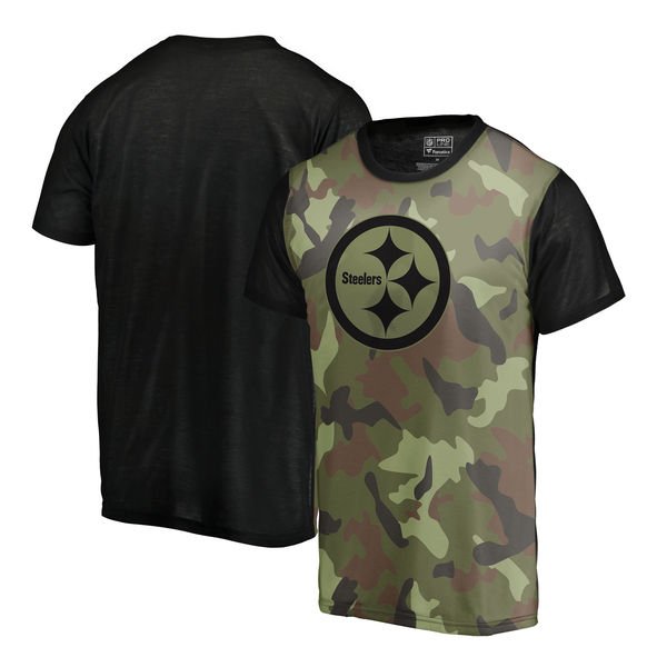 Pittsburgh Steelers Camo NFL Pro Line By Fanatics Branded Blast Sublimated T Shirt