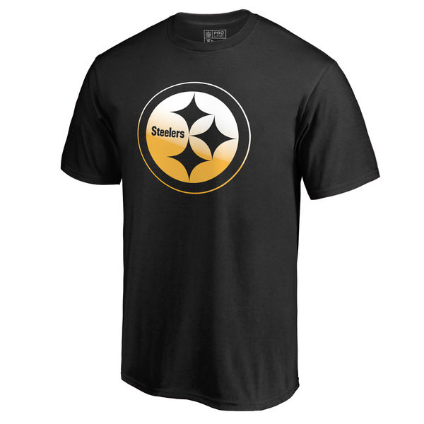 Pittsburgh Steelers Pro Line By Fanatics Branded Black Big & Tall Gradient Logo T-Shirt