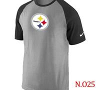 NEW Pittsburgh Steelers Ash Tri Big Play Raglan NFL T-Shirt Grey Black