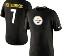 NEW Pittsburgh Steelers #7 Ben Roethlisberger Name & Number NFL T-Shirt Black