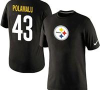 NEW Pittsburgh Steelers #43 Troy Polamalu Name & Number NFL T-Shirt Black