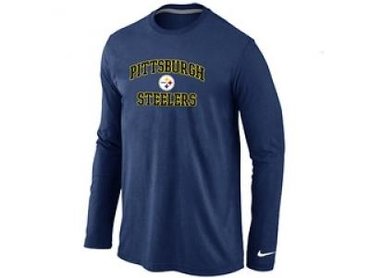 NEW Pittsburgh Steelers Heart & Soul Long Sleeve T-Shirt D.Blue