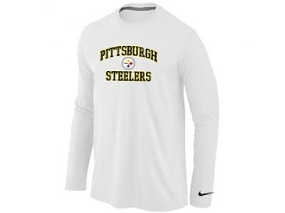 NEW Pittsburgh Steelers Heart & Soul Long Sleeve T-Shirt White