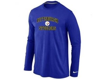 NEW Pittsburgh Steelers Heart & Soul Long Sleeve T-Shirt Blue