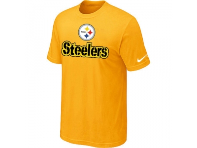 NEW Pittsburgh Steelers Authentic Logo T-Shirt Yellow