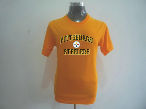 nfl pittsburgh steelers big & tall heart & soul t-shirt yellow