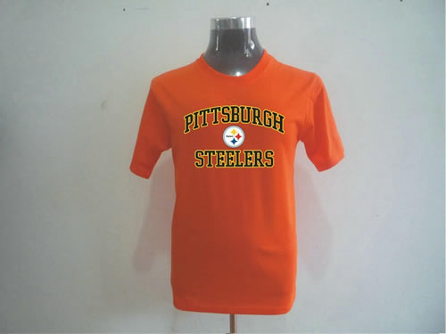 nfl pittsburgh steelers big & tall heart & soul t-shirt orange