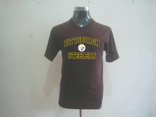 nfl pittsburgh steelers big & tall heart & soul t-shirt brown