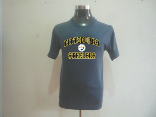 nfl pittsburgh steelers big & tall heart & soul t-shirt grey