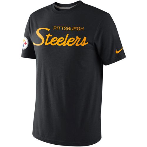 Pittsburgh Steelers Nike Tri-Script Tri-Blend T-Shirt Black