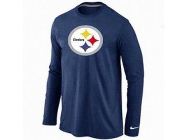 NEW Pittsburgh Steelers Logo Long Sleeve T-Shirt D.Blue