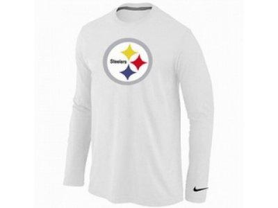 NEW Pittsburgh Steelers Logo Long Sleeve T-Shirt WHITE