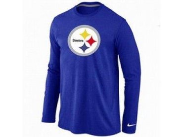 NEW Pittsburgh Steelers Logo Long Sleeve T-Shirt BLUE