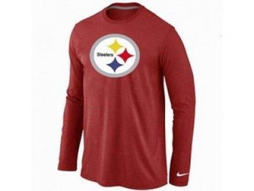 NEW Pittsburgh Steelers Logo Long Sleeve T-Shirt RED