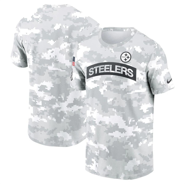 Men's Pittsburgh Steelers 2024 Arctic Camo Salute To Service Performance T-Shirt