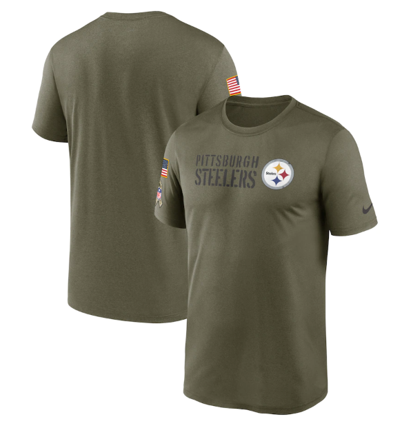 Men's Pittsburgh Steelers Olive 2022 Salute To Service Legend Team T-Shirt