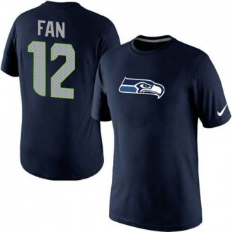 Nike Seattle Seahawks #12 Fan Name & Number NFL T-Shirt Blue