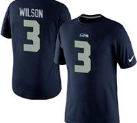 NEW Seattle Seahawks #3 Russell Wilson Pride Name & Number NFL T-Shirt Blue