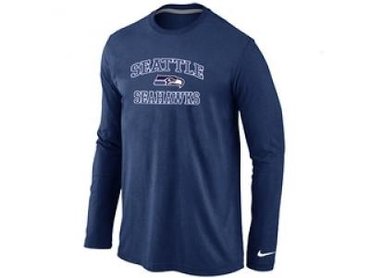 NEW Seattle Seahawks Heart & Soul Long Sleeve T-Shirt D.blue