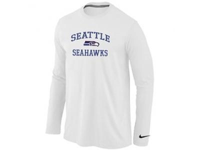 NEW Seattle Seahawks Heart & Soul Long Sleeve T-Shirt White