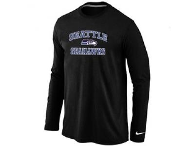 NEW Seattle Seahawks Heart & Soul Long Sleeve T-Shirt Black