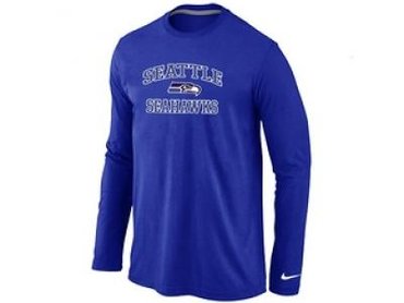 NEW Seattle Seahawks Heart & Soul Long Sleeve T-Shirt Blue