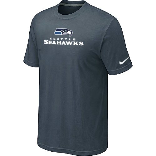 NEW NFL Seattle Seahawks Authentic Logo T-Shirt Grey