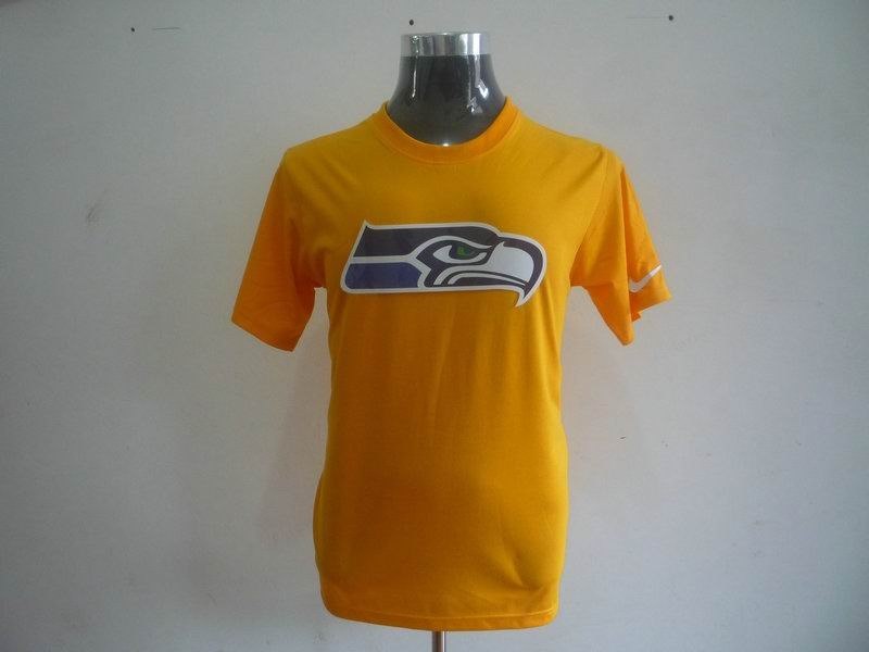 seattle seahawks sideline legend authentic logo dri-fit t-shirt yellow