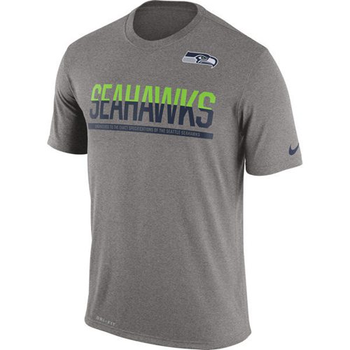 Men's Seattle Seahawks Nike Practice Legend Performance T-Shirt Grey