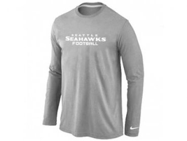 NEW Seattle Seahawks Authentic font Long Sleeve T-Shirt Grey