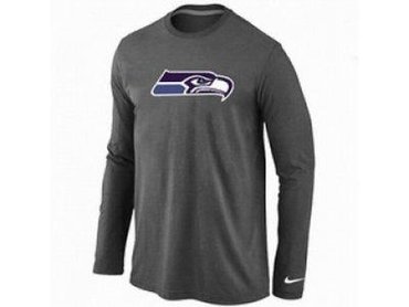 NEW Seattle Seahawks Logo Long Sleeve T-ShirtD.Grey