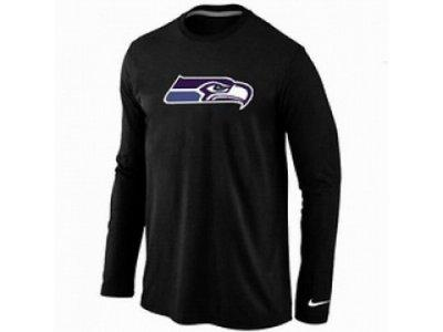 NEW Seattle Seahawks Logo Long Sleeve T-Shirt black