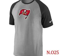 NEW Tampa Bay Buccaneers Ash Tri Big Play Raglan NFL T-Shirt Grey Black