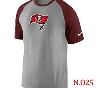 NEW Tampa Bay Buccaneers Ash Tri Big Play Raglan T-Shirt NFL Grey Red