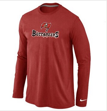 NEW Tampa Bay Buccaneers Authentic Logo Long Sleeve NFL T-Shirt Red