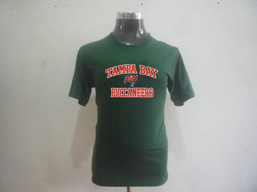 nfl tampa bay buccanee big & tall heart & soul t-shirt dark green