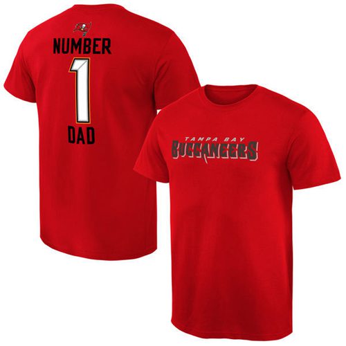 Men's Tampa Bay Buccaneers Pro Line College Number 1 Dad T-Shirt Red