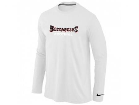 NEW Tampa Bay Buccaneers font Long Sleeve T-Shirt White