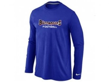 NEW Tampa Bay Buccaneers font Long Sleeve T-Shirt blue