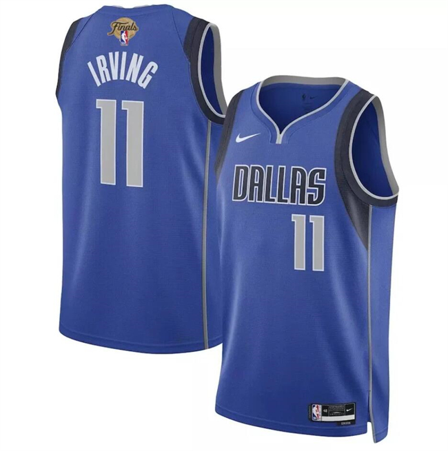 Men's Dallas Mavericks #11 Kyrie Irving Blue 2024 Finals Icon Edition Stitched Basketball Jersey