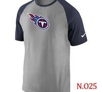 NEW Tennessee Titans Ash Tri Big Play Raglan NFL T-Shirt Grey Navy Blue