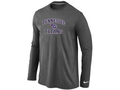 NEW Tennessee Titans Heart & Soul Long Sleeve T-Shirt D.Grey