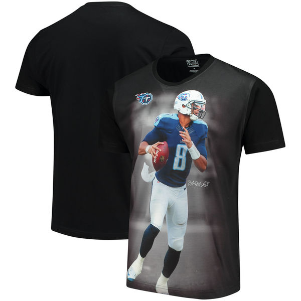 Tennessee Titans Marcus Mariota NFL Pro Line By Fanatics Branded NFL Player Sublimated Graphic T Shirt Black