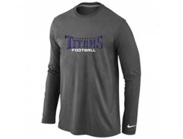 NEW Tennessee Titans Authentic font Long Sleeve T-Shirt D.Grey