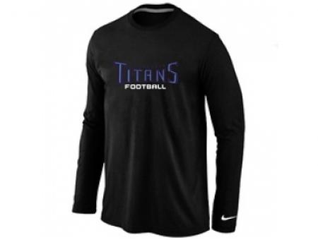 NEW Tennessee Titans Authentic font Long Sleeve T-Shirt Black