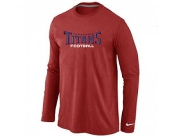 NEW Tennessee Titans Authentic font Long Sleeve T-Shirt Red