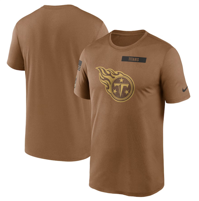 Men's Tennessee Titans 2023 Brown Salute To Service Legend Performance T-Shirt