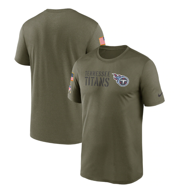 Men's Tennessee Titans Olive 2022 Salute To Service Legend Team T-Shirt