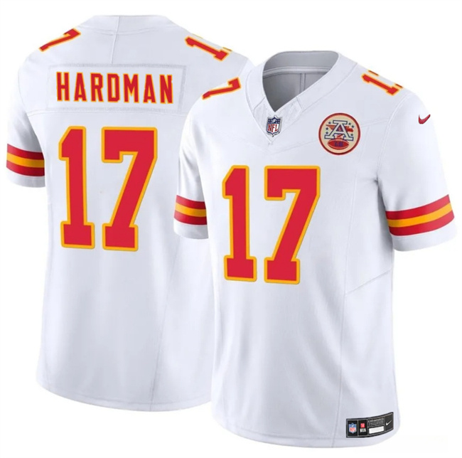 Men’s Kansas City Chiefs #17 Mecole Hardman White 2024 F.U.S.E. Vapor Untouchable Limited Stitched Football Jersey