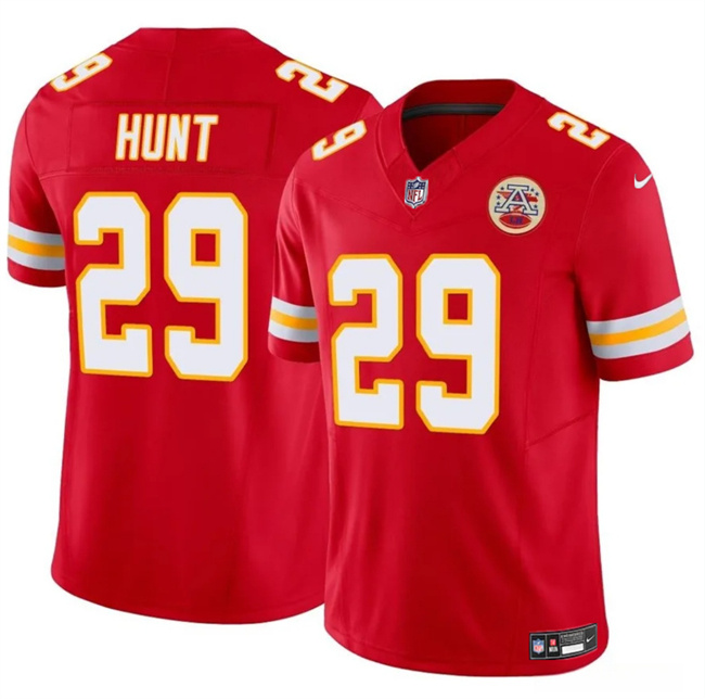 Men’s Kansas City Chiefs #29 Kareem Hunt Red 2024 F.U.S.E Vapor Untouchable Limited Stitched Football Jersey